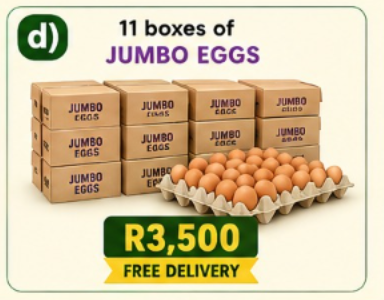 d) 11 boxes of Jumbo eggs