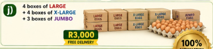 j) 4 boxes of Large + 4 boxes of X-Large + 3 boxes of Jumbo